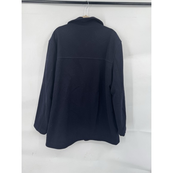 J. Crew Wool Blend Peacoat Women Large Navy Blue Button Up Winter Nautical - Picture 2 of 6